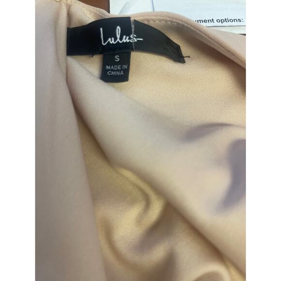 LULU'S SZ S Thoughts of Hue Blush Surplice Maxi Bridesmaid Long Dress NEW b68 - Picture 8 of 9